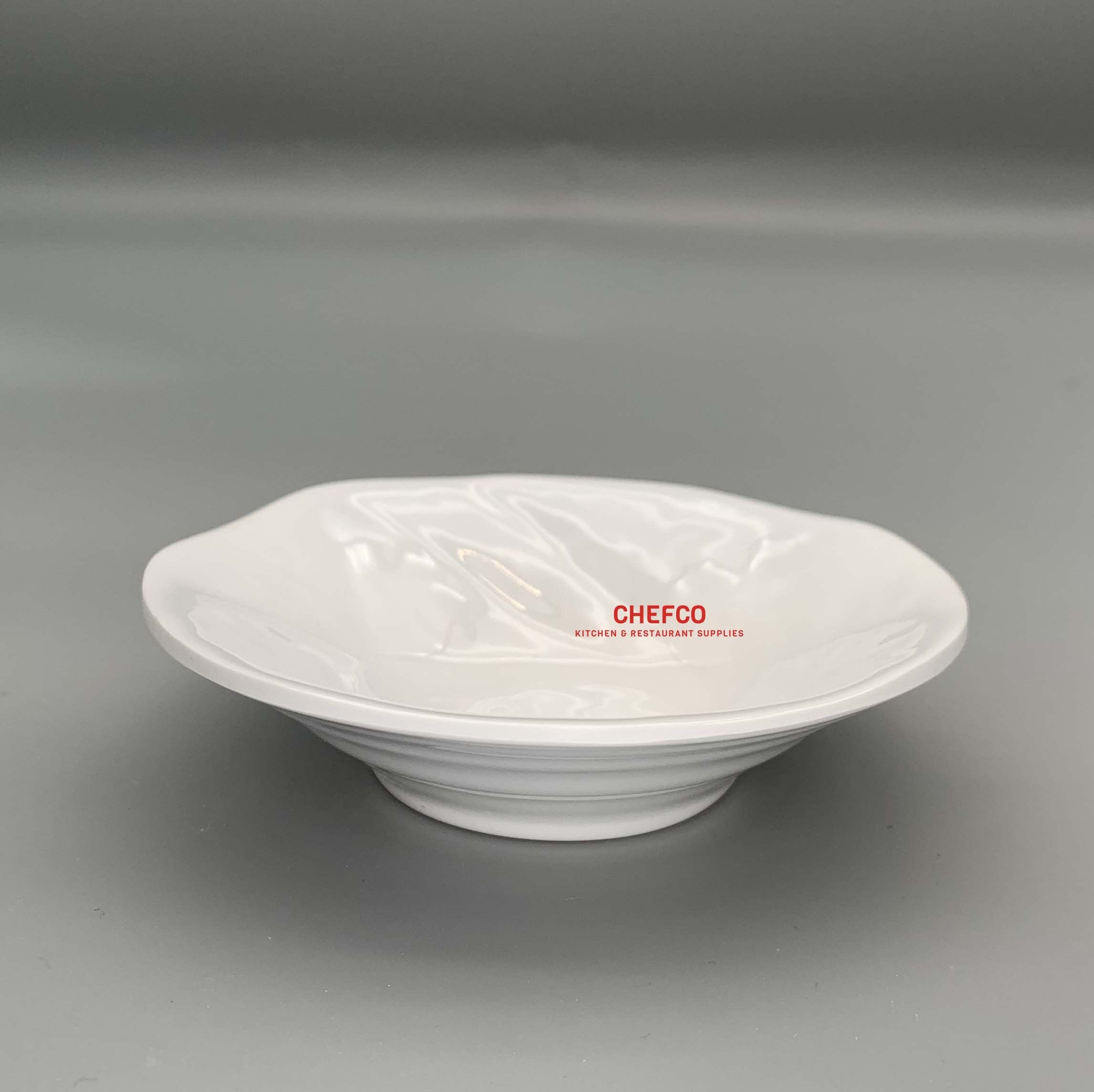 White Melamine Shallow Waves Bowl (5506) - Chefcoca
