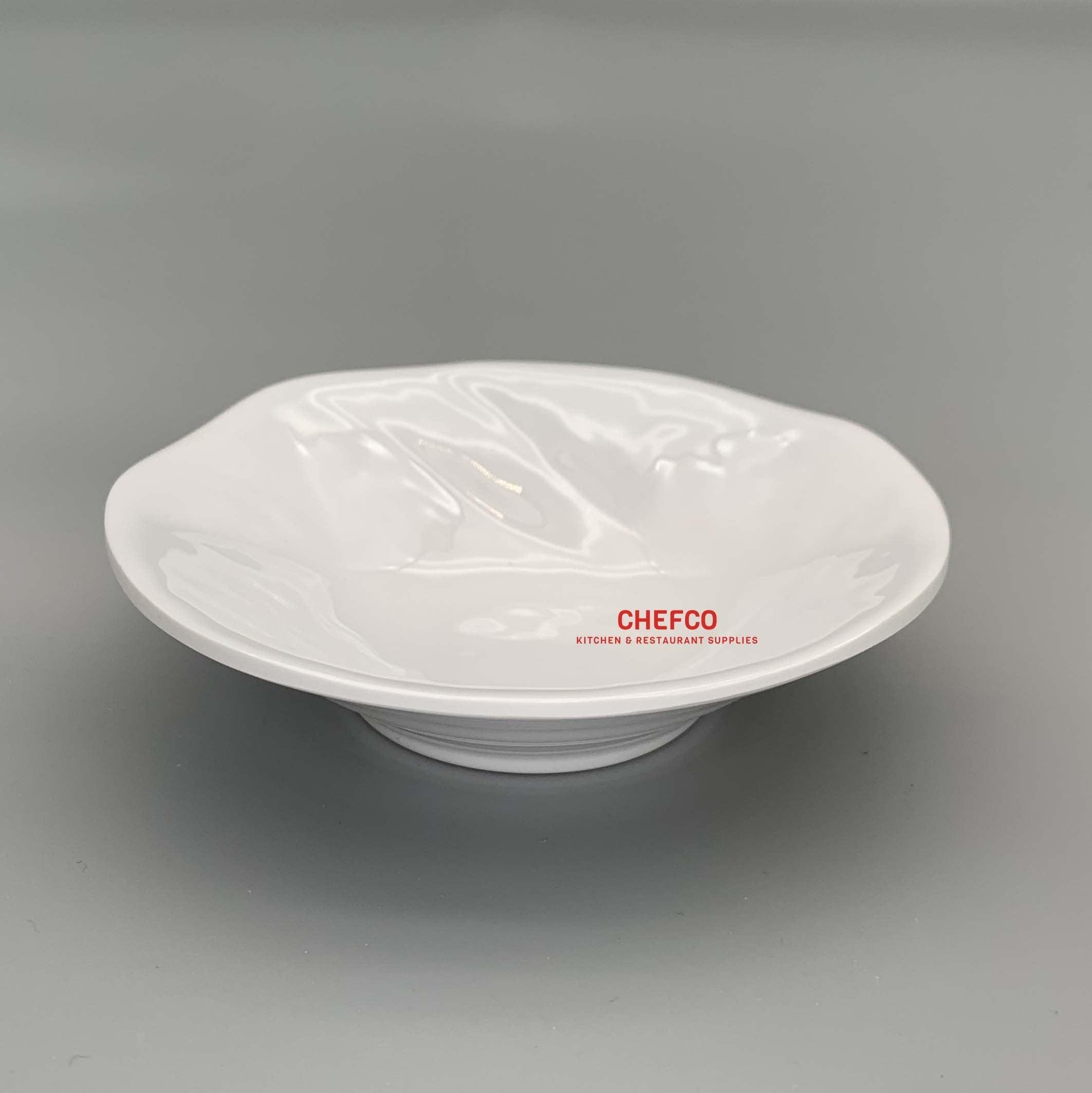 White Melamine Shallow Waves Bowl (5506) - Chefcoca