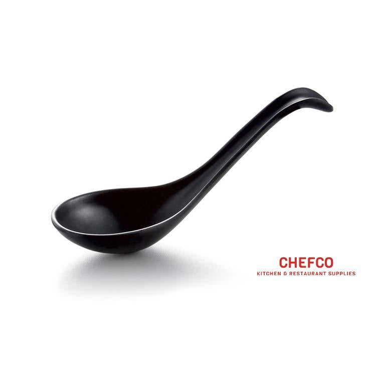 Black Melamine Jumbo Soup Spoon (7019B) - Chefcoca