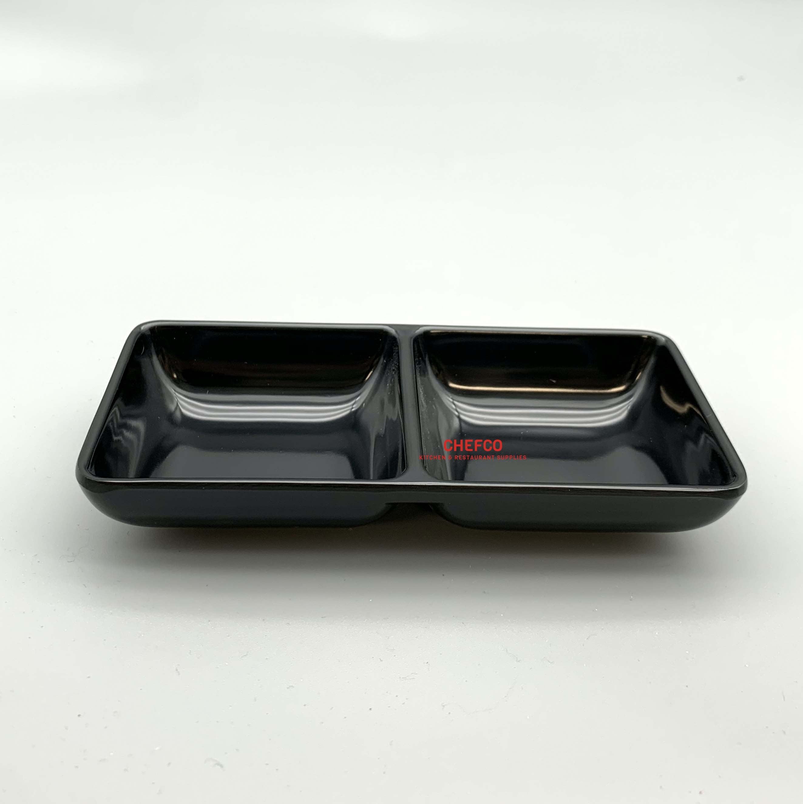 Melamine Sauce Dish with Two Compartments (6" x 3") - Chefcoca