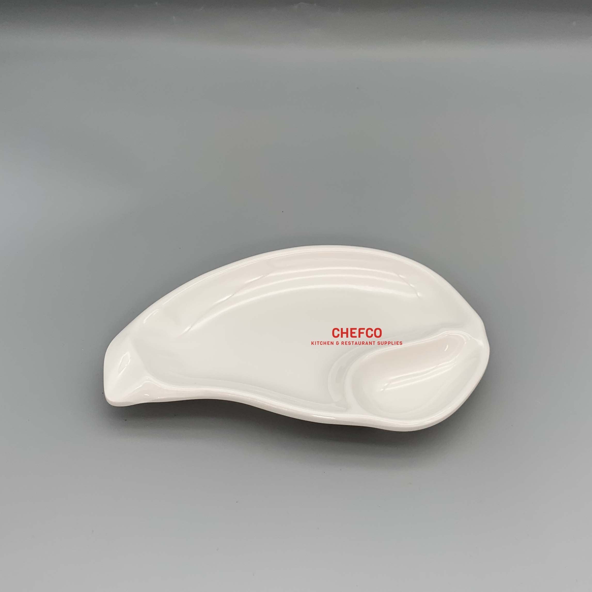 Appetizer Melamine Plate with Sauce Compartment (A09/8286) - Chefcoca