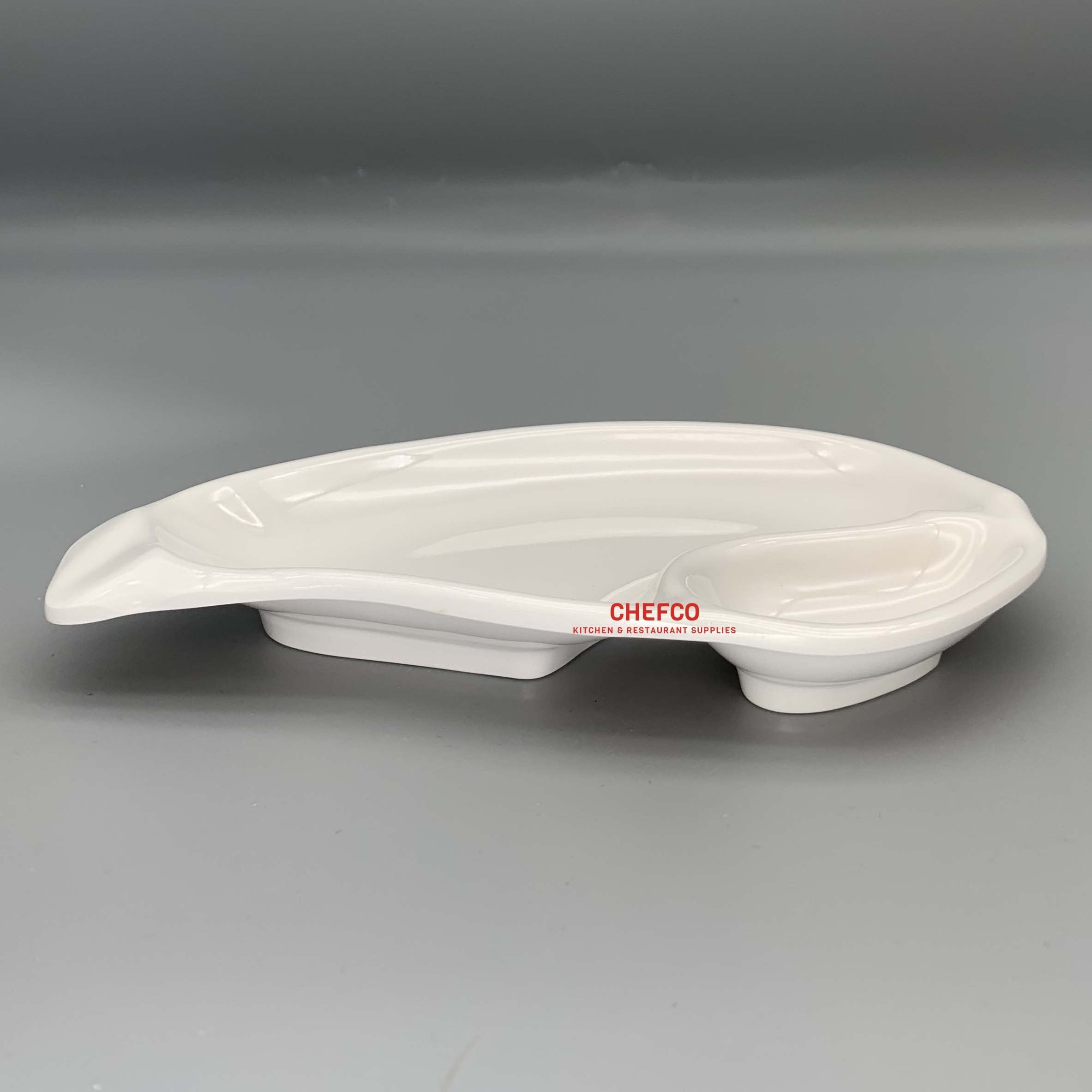 Appetizer Melamine Plate with Sauce Compartment (A09/8286) - Chefcoca