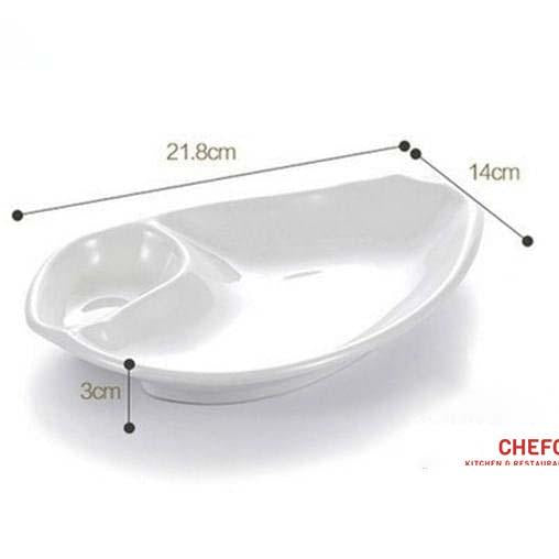Appetizer Melamine Plate with Sauce Compartment (A09/8286) - Chefcoca