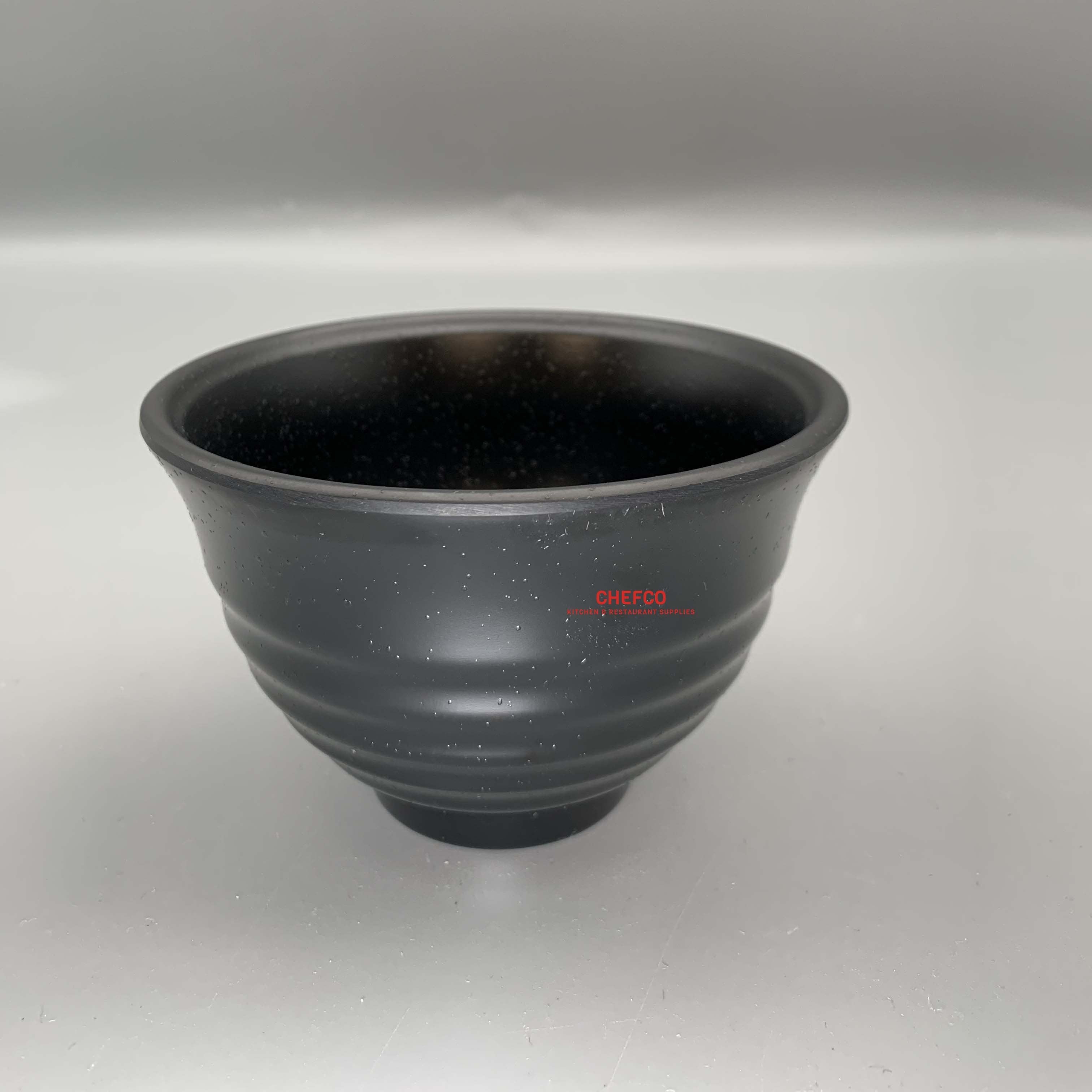 Black Melamine Tapered Lines Bowl (A31) - Chefcoca