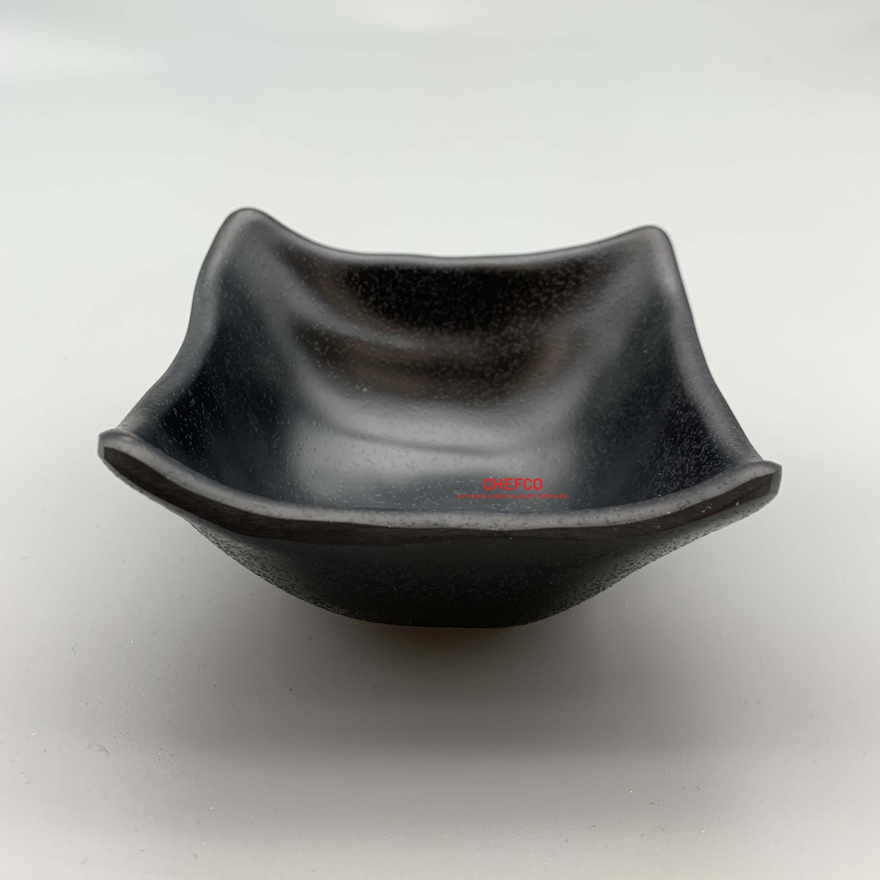Black Melamine Square Sauce Dish (A69) - Chefcoca