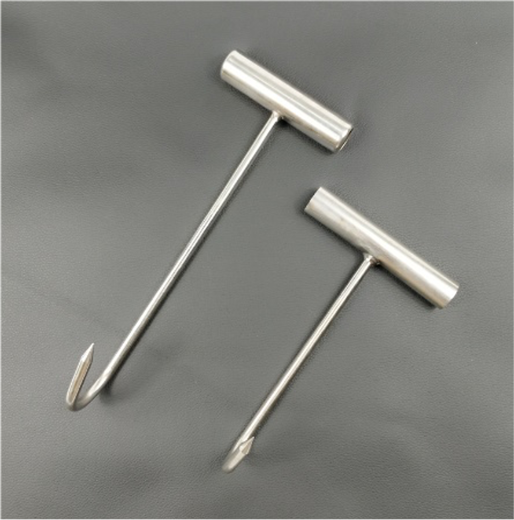 T-Shape Stainless Steel Meat Hook with Handle (7-12") - Chefcoca