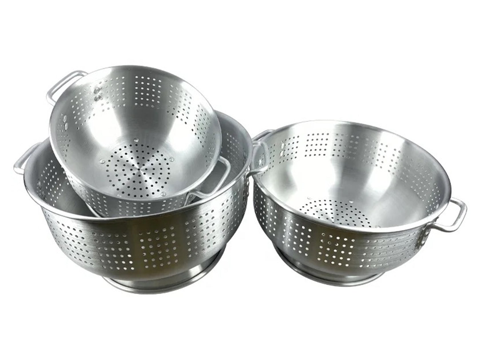 Aluminium Colander with Base & Handles (8qt - 16qt) - Chefcoca