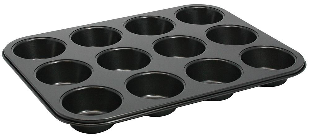 12-Cup Jumbo 3oz Muffin Tin, Non-stick Carbon Steel - Chefcoca