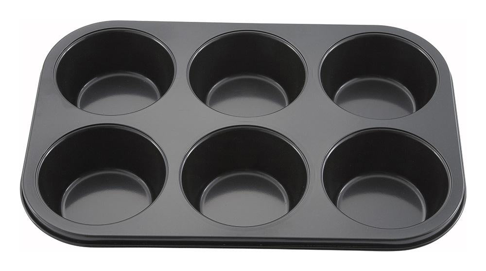 6-Cup Jumbo 7oz Muffin Tin, Non-stick Carbon Steel - Chefcoca