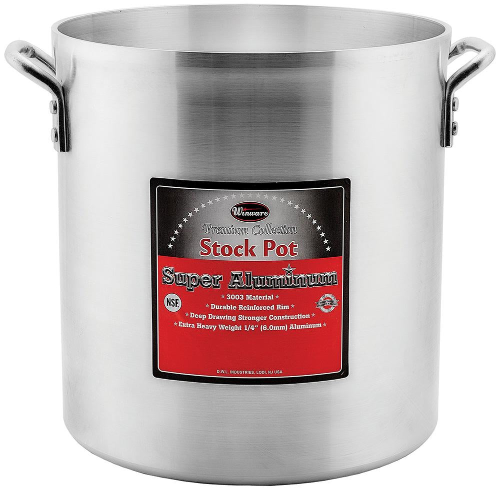 Heavy Weight 6mm Aluminium Stock Pot with 2 Handles, Precision Collection (12qt-80qt) - Chefcoca