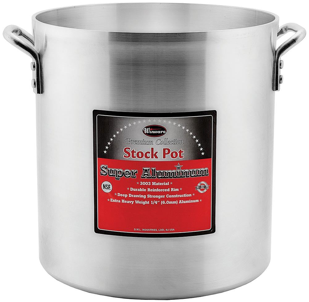 Heavy Weight 6mm Aluminium Stock Pot with 2 Handles, Precision Collection (12qt-80qt) - Chefcoca