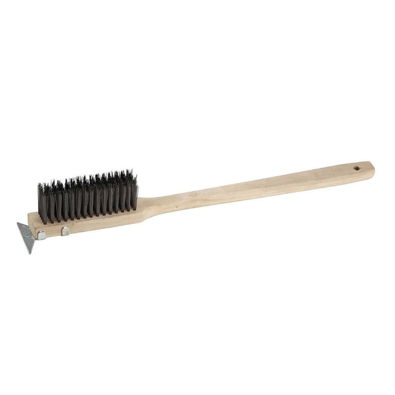 Wire Bristle Scratch Brushes w/scraper, 20" , Medium