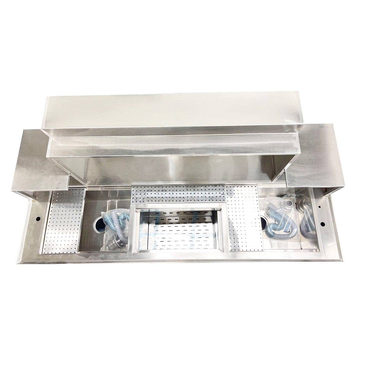 16-Gauge 304 Stainless Steel Bubble Tea Work Station, BTS-180,(70.9"W x 29.9"D x 55.1"H) - Chefcoca