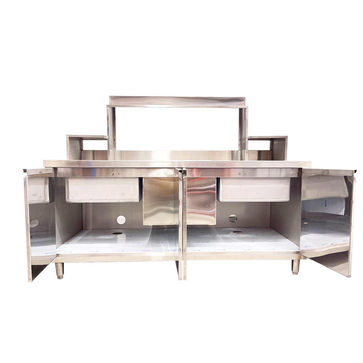 16-Gauge 304 Stainless Steel Bubble Tea Work Station, BTS-180,(70.9"W x 29.9"D x 55.1"H) - Chefcoca