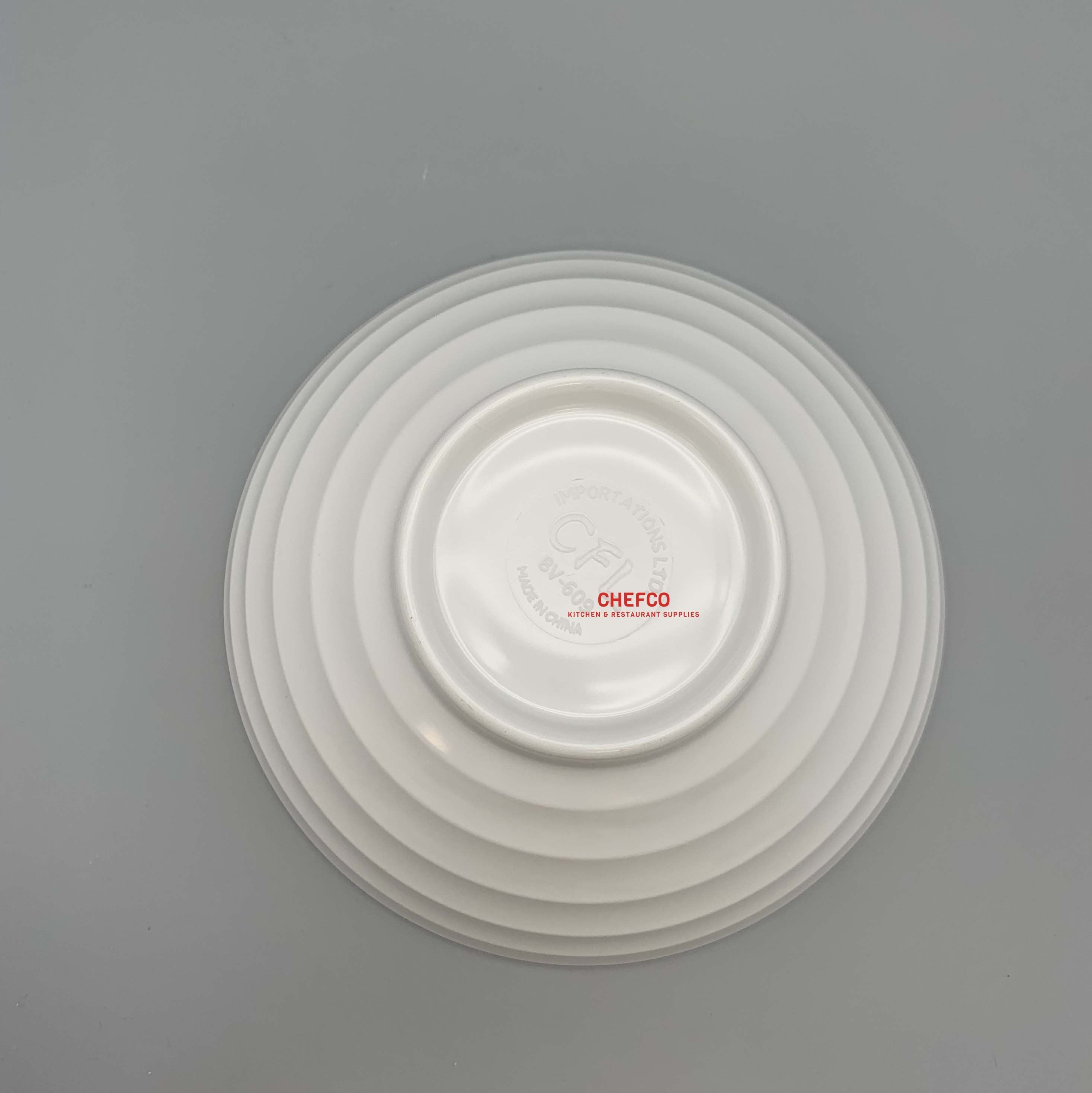 White Melamine Tapered Lines Bowl (BV609) - Chefcoca