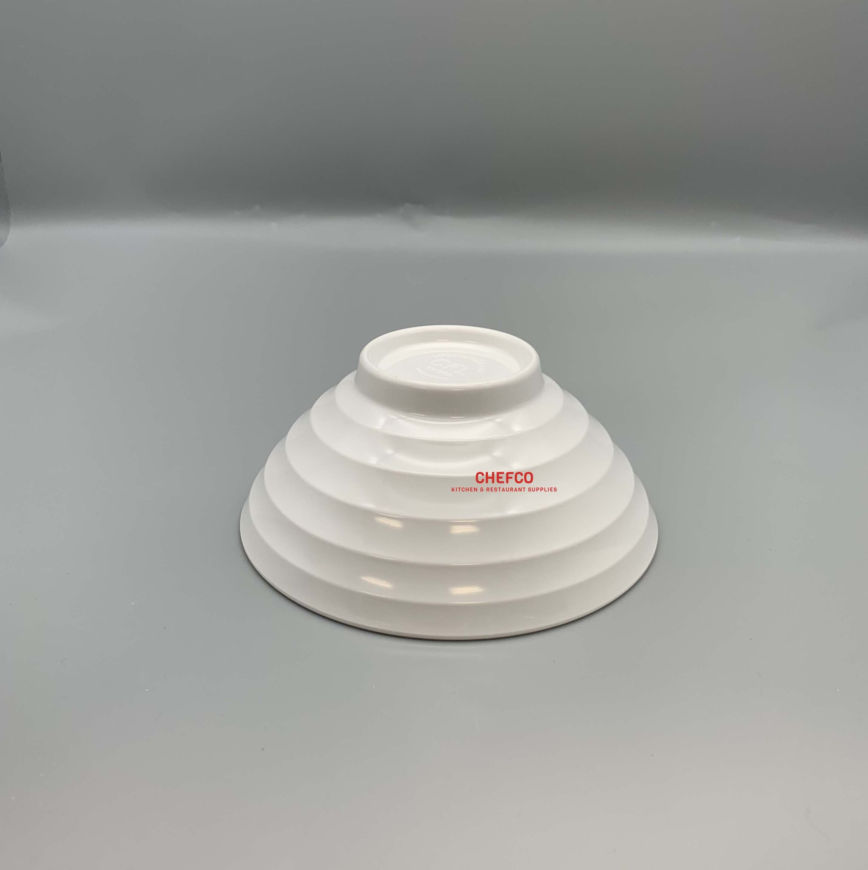 White Melamine Tapered Lines Bowl (BV609) - Chefcoca