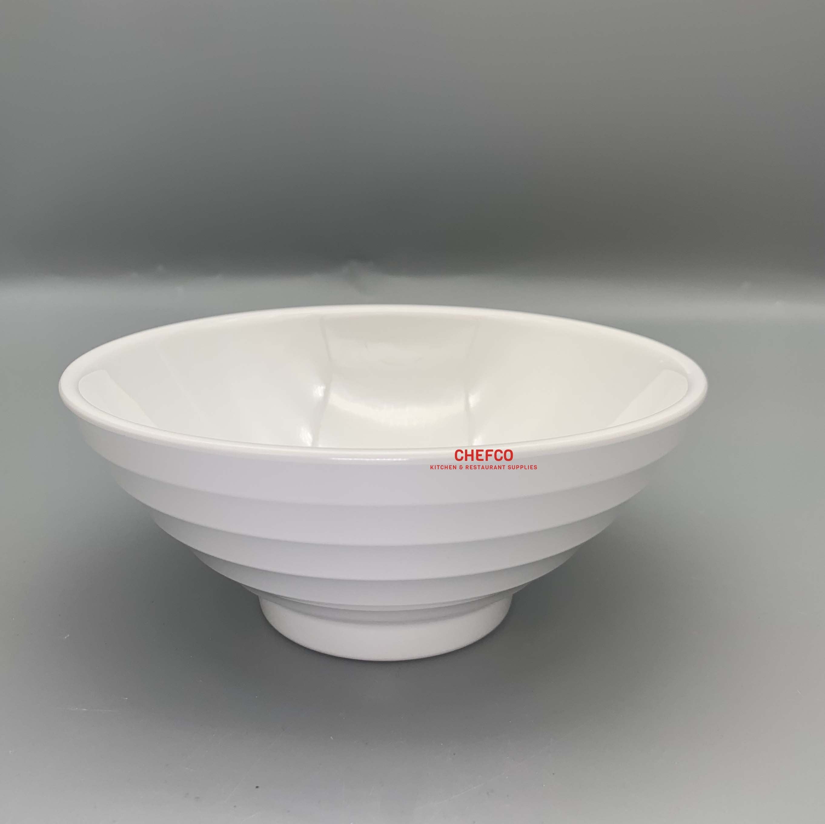 White Melamine Tapered Lines Bowl (BV609) - Chefcoca