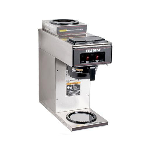 Bunn VP17-2 Stainless Steel 12 Cup Pourover Coffee Brewer with 1 Warmer and 1 Upper - Chefcoca
