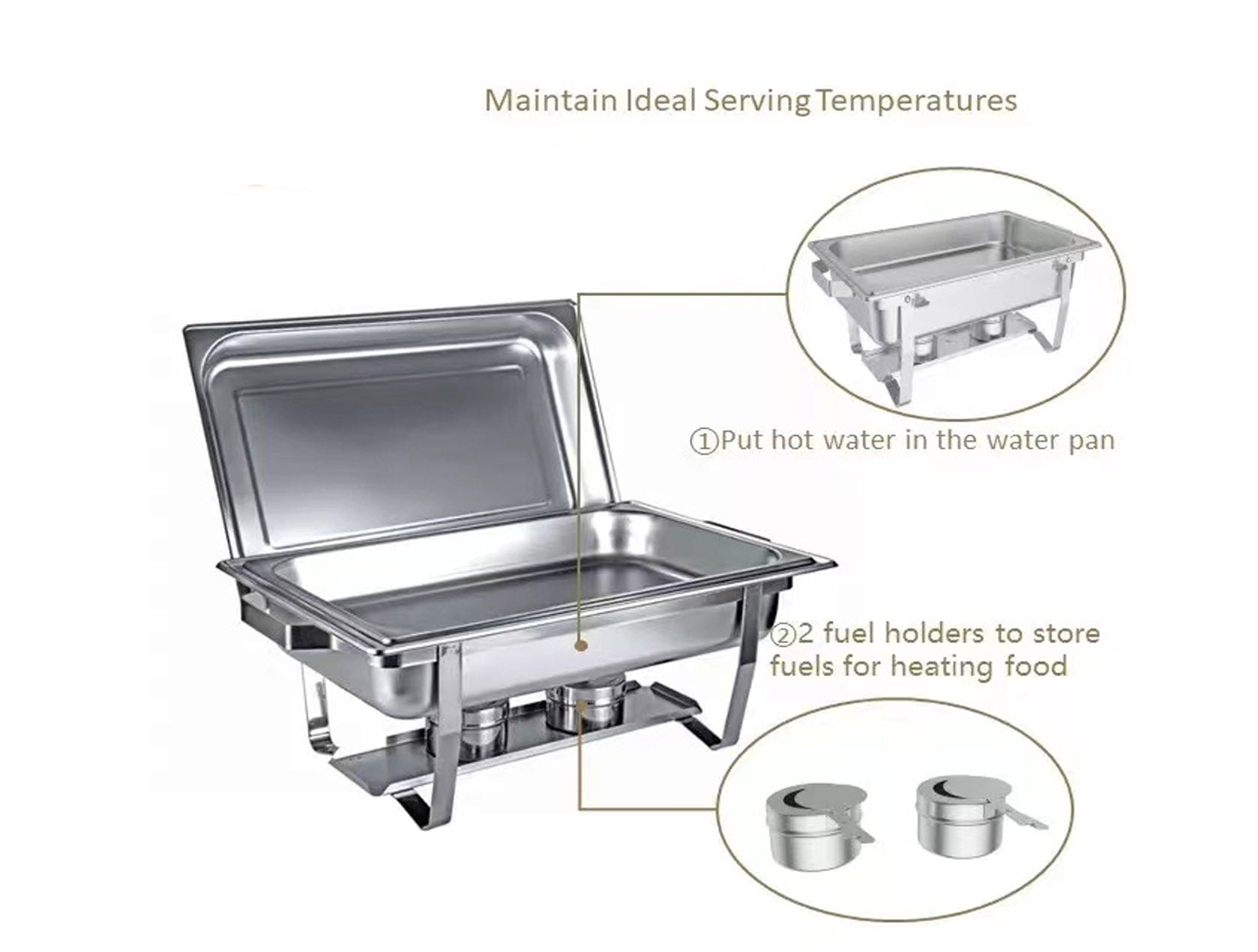 Newburg Chafer, 8 qt.- full size - Chefcoca