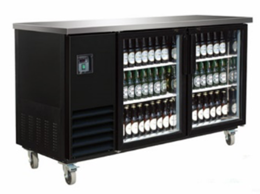 59" Glass Door Back Bar Cooler (58.7" x 27.5" x 42.5") - Chefcoca