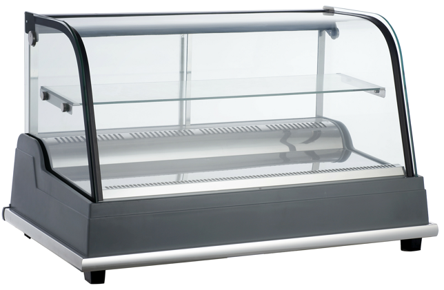 41.3" x 25.4" x 25.2", Curved Countertop Glass Door Refridgerated Display - Chefcoca