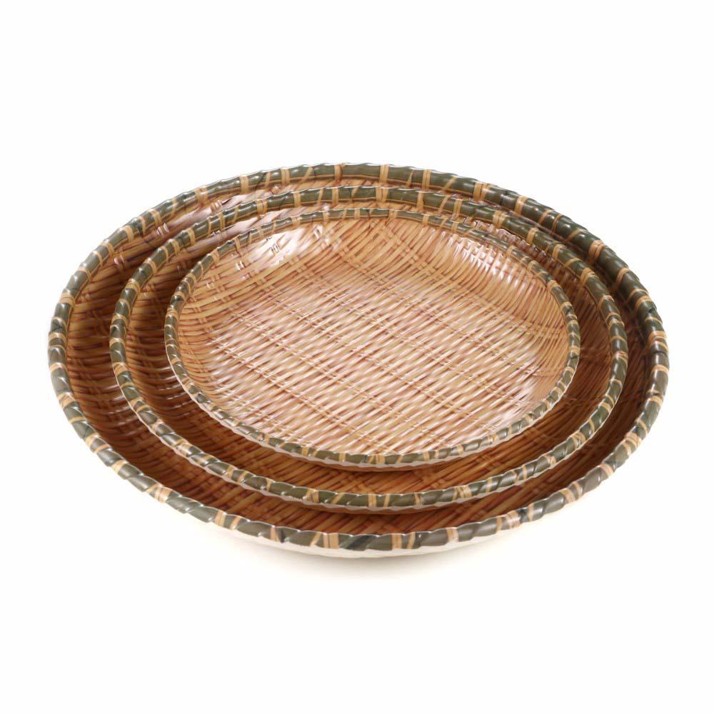 CHEFCO, 13810-12G,12" Dia Round Melamine Rattan Style Deep Plate - Chefcoca