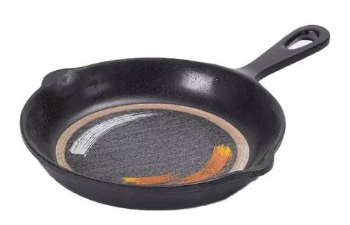 CHEFCO, 43103G, 6"/15.2cm Black Melamine Pan Plate with Single Handle and White & golden pattern - Chefcoca