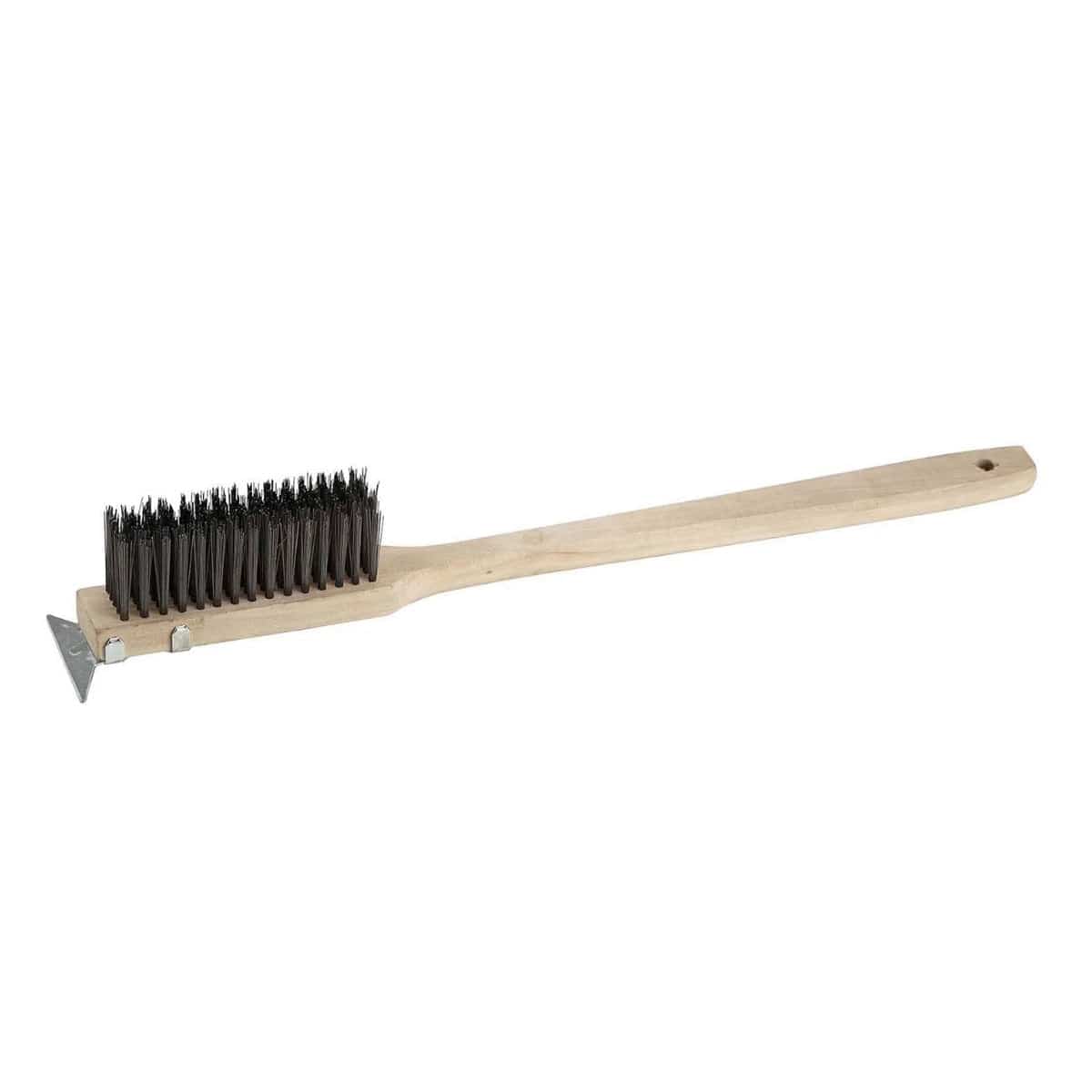 CHEFCO,BR-14S, Wooden Wire Bristle Scratch Brush, 14 Long" - Chefcoca