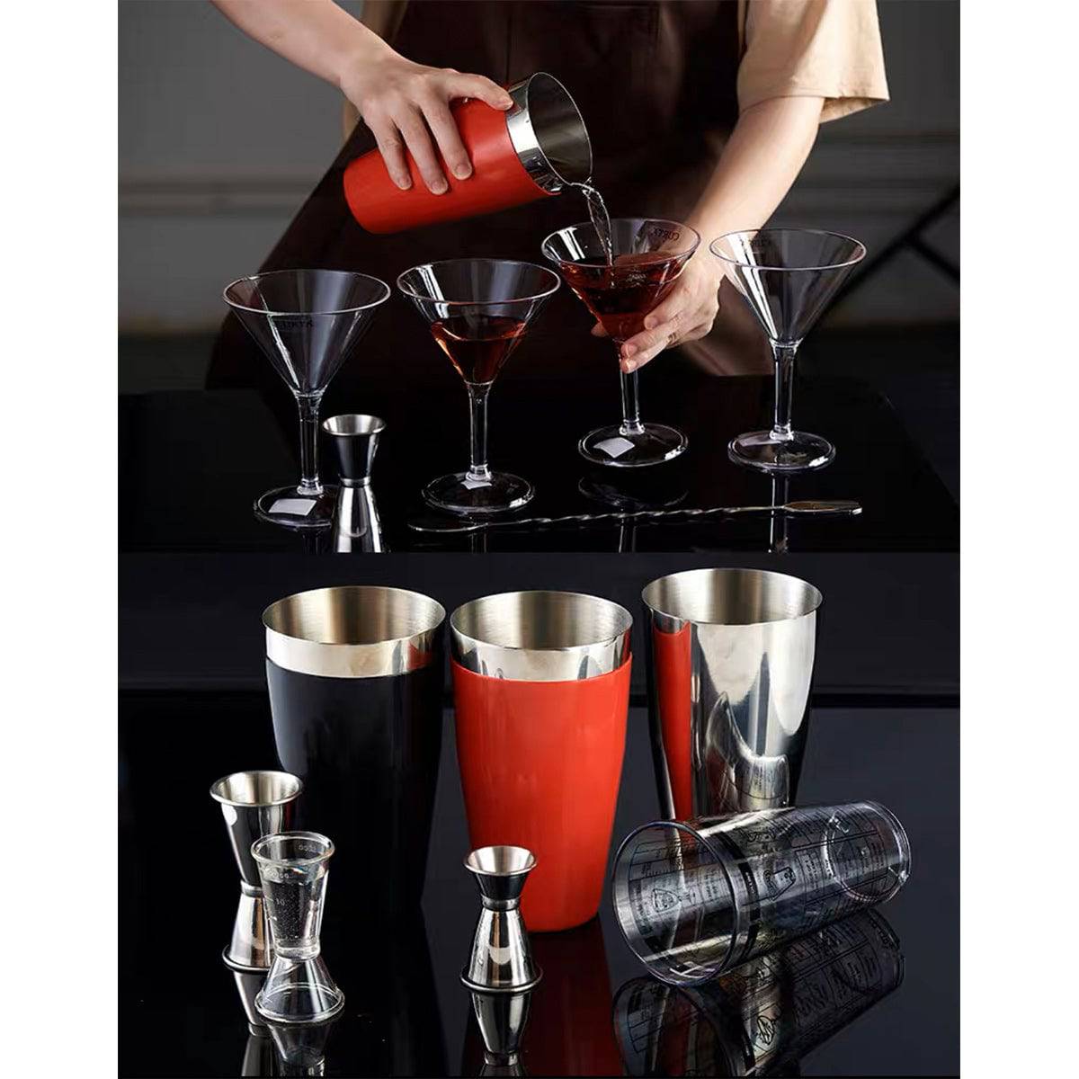 CHEFCO,BS-28P,Stainless Steel Plastic Coated Bar Shaker Cup, 28 oz - Chefcoca