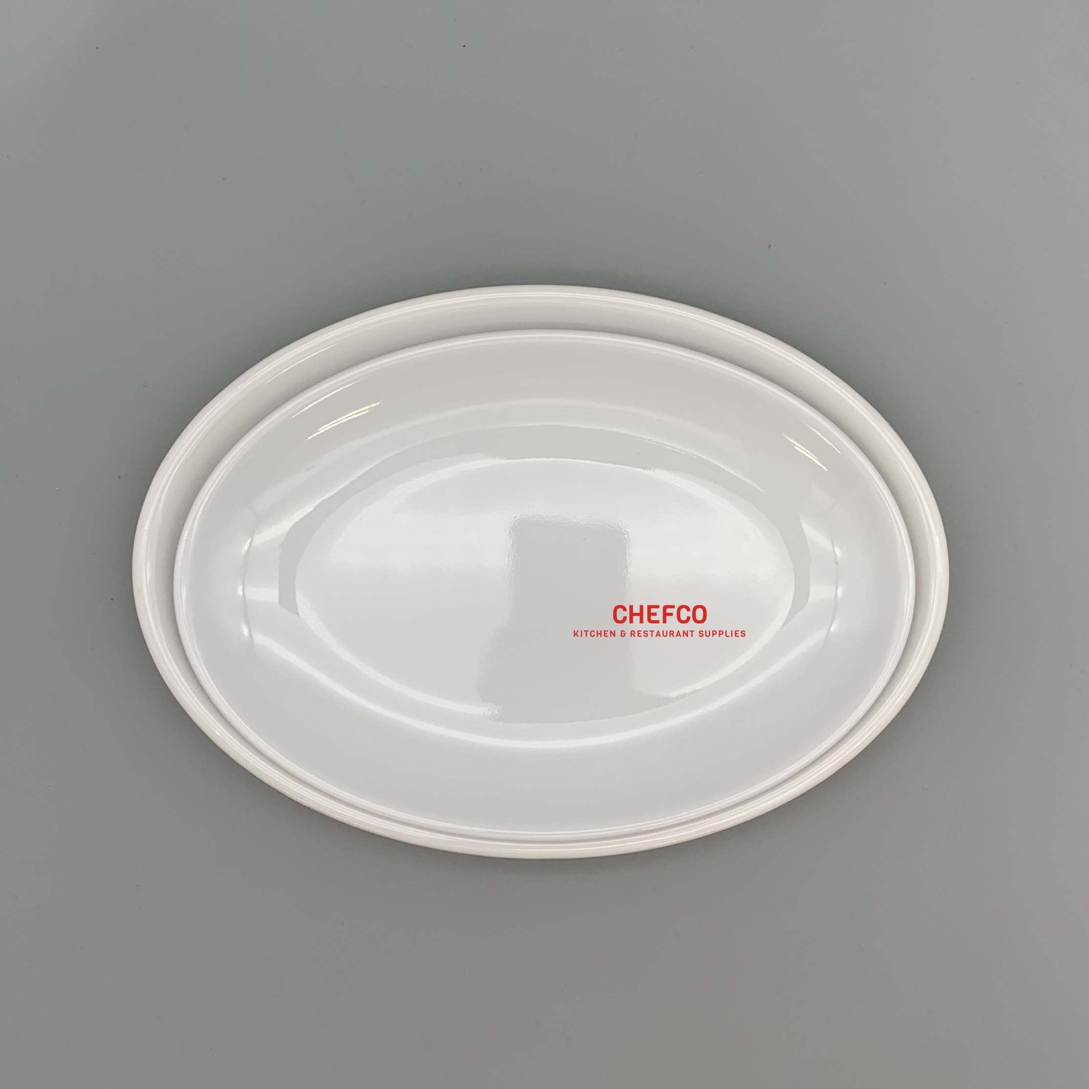 CHEFCO, D2209L,Shallow Oval Melamine Plate - Chefcoca