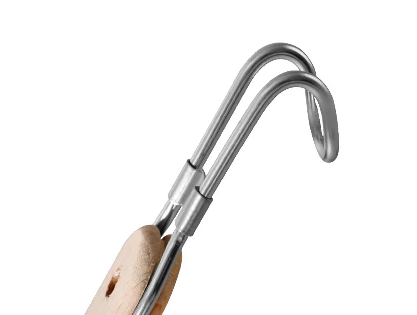 CHEFCO,FNS-1622,Coarse Stainless Steel Flat Bottom Noodle Strainer with Wooden Handle (9"H) - Chefcoca