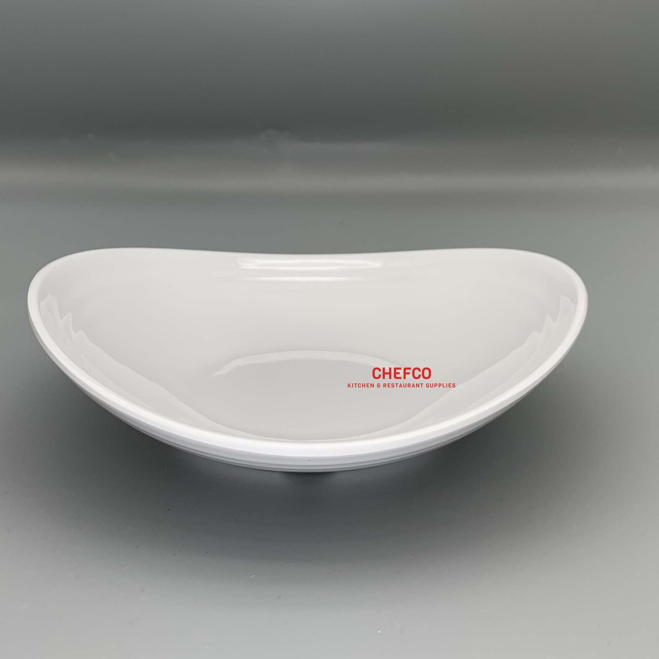 CHEFCO, JM236610,White Deep Geometric Melamine Plate (L 24.2cm/9.5" x W 21.2cm/8.3" x H 4cm/1.6") - Chefcoca