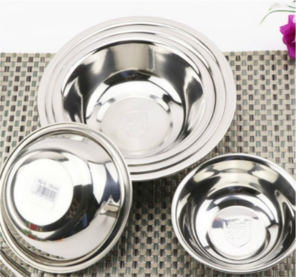 CHEFCO,MIX016, 16cm/6.3"Dia Shallow Stainless Steel Mixing Bowl - Chefcoca