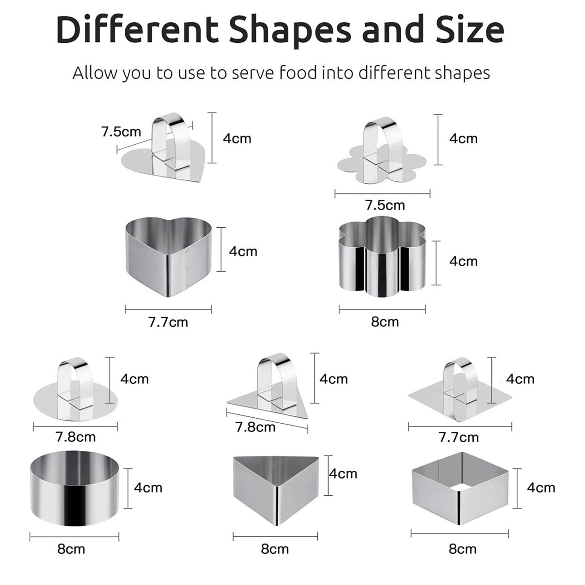 CHEFCO,P0003/9896,Mousse Ring with Pusher,Heart Shape(2pcs/set)