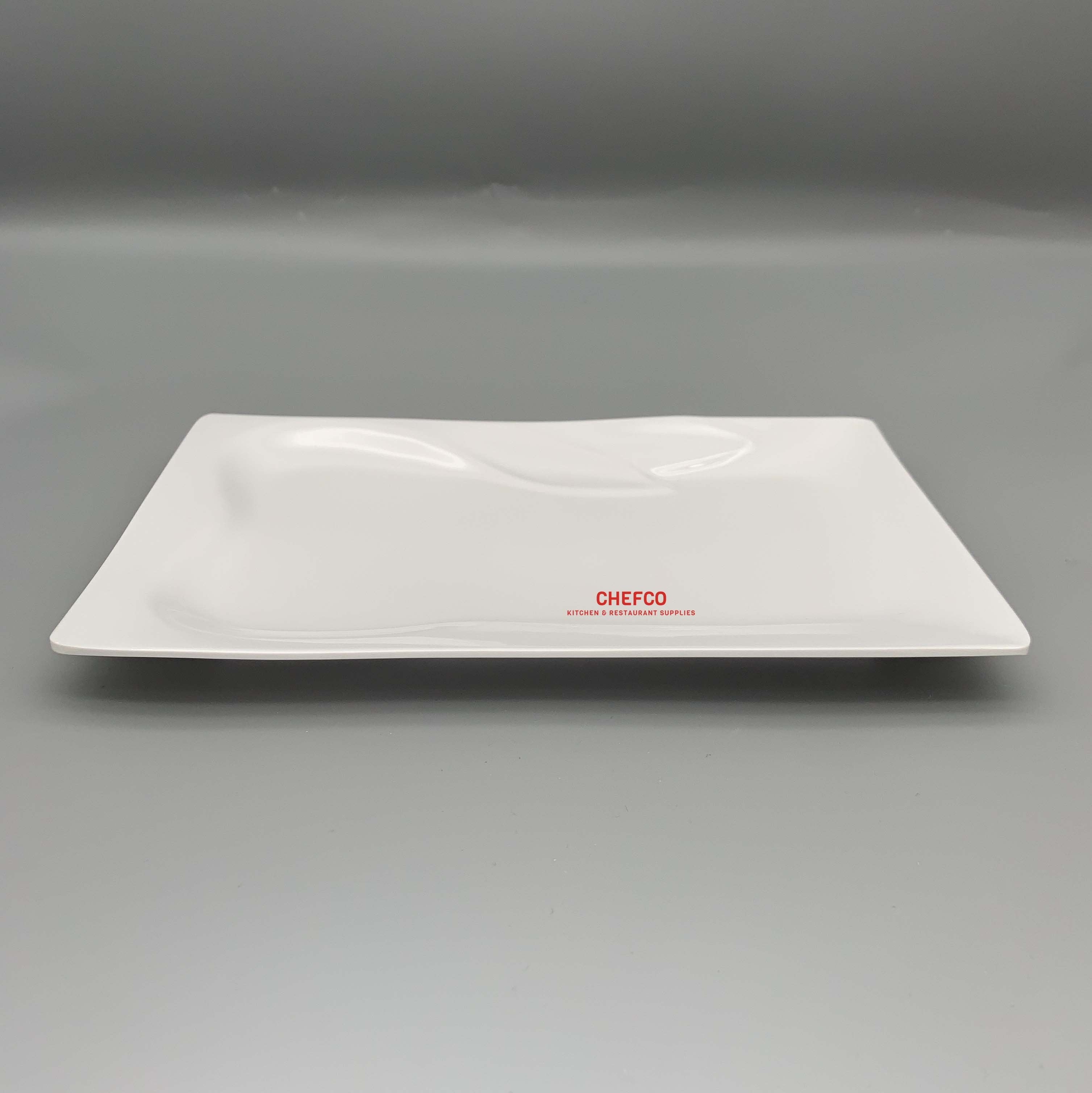 CHEFCO, P12145, Rippled Patterned Edge Rectangular Melamine Plate( L 36.6cm/14.5" x W22.8cm/9" x H 2.8cm/1.1") - Chefcoca