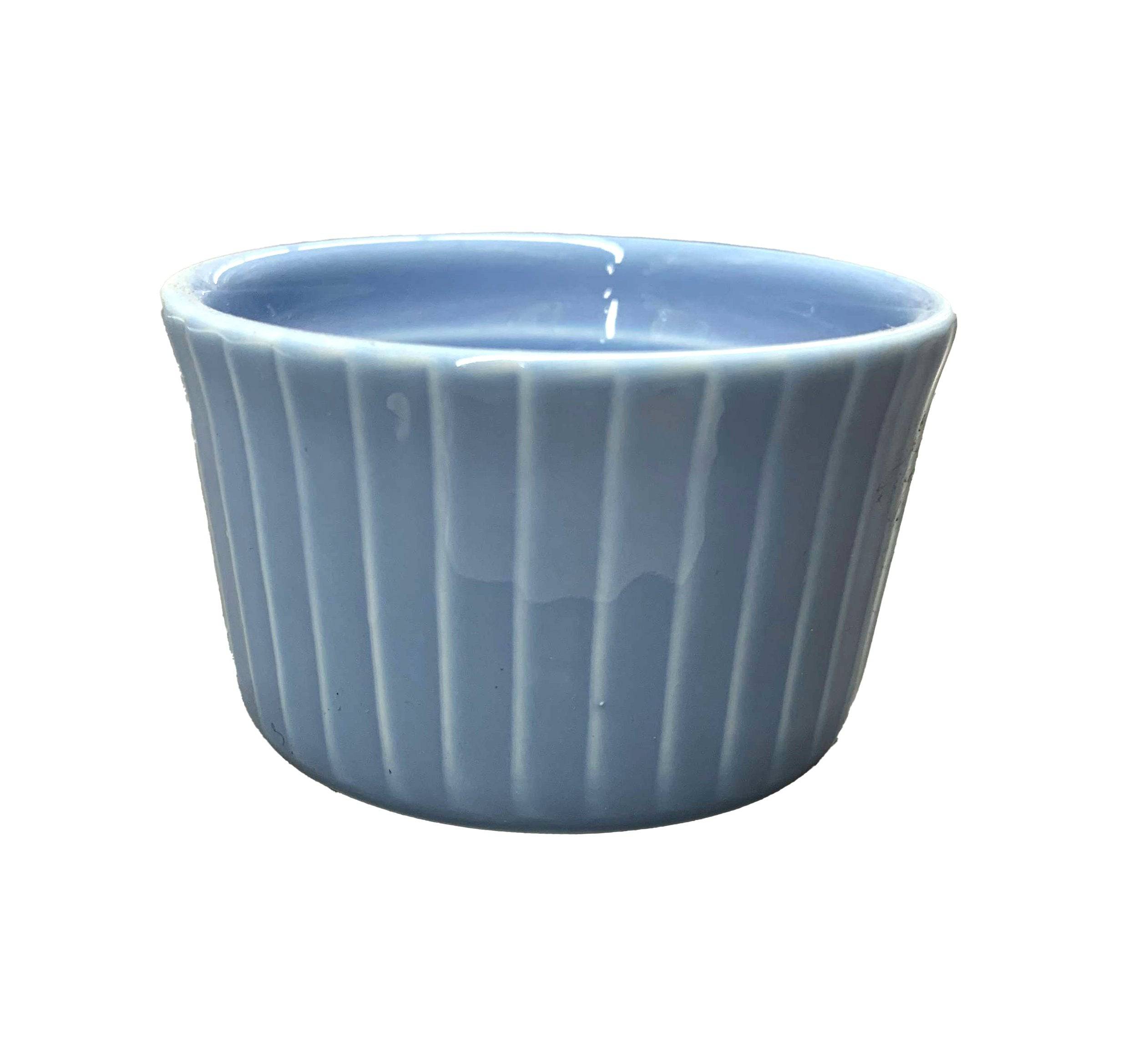 CHEFCO, PT00181B/C92917B, 2.75"/7cm Blue Porcelain Ramekin Soufflé Dish- Ceramic - Chefcoca