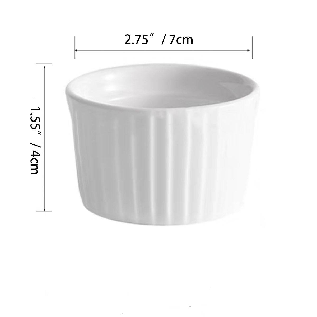 CHEFCO, PT00181, 2.75" White Porcelain Ramekin Soufflé Dish- Ceramic - Chefcoca