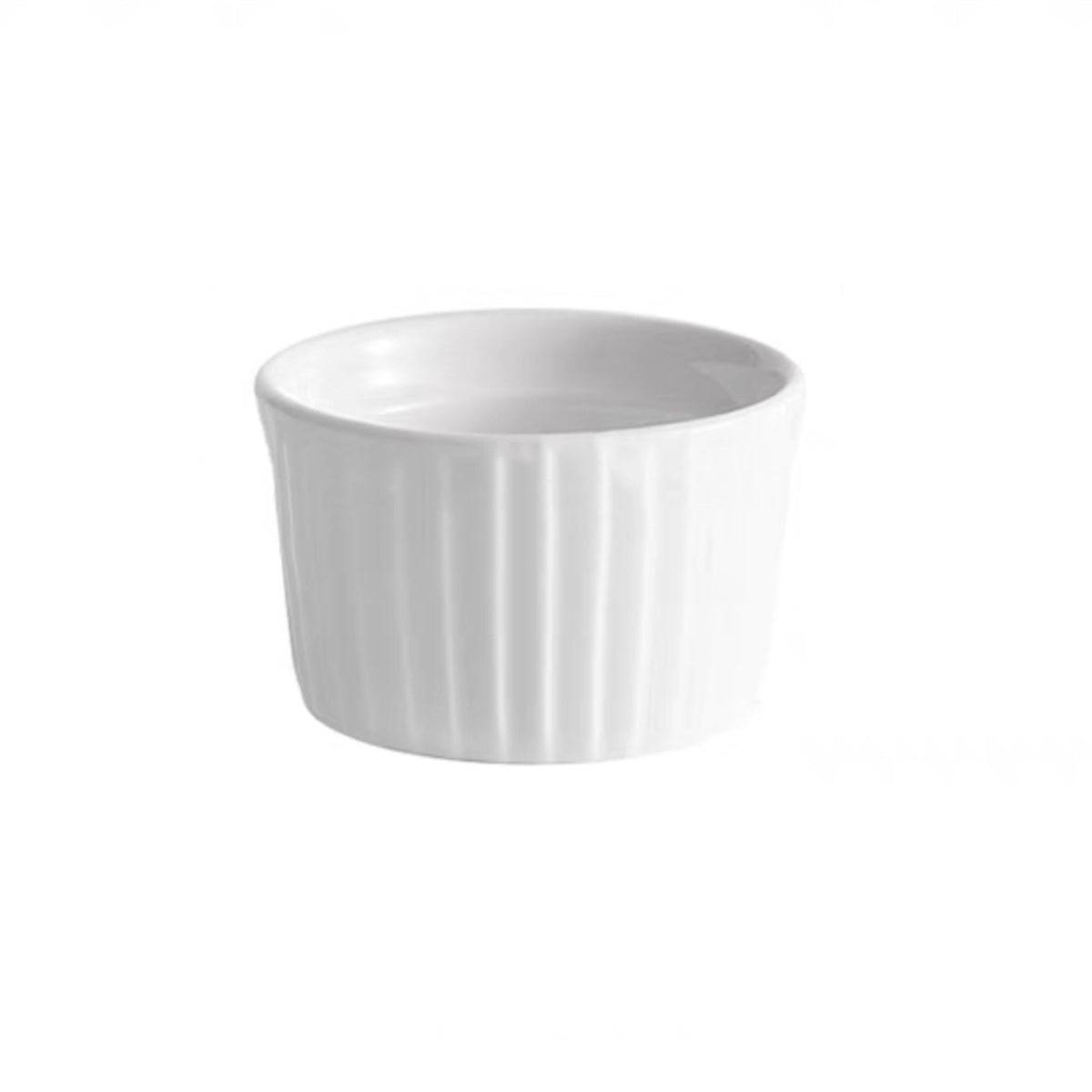 CHEFCO, PT00181, 2.75" White Porcelain Ramekin Soufflé Dish- Ceramic - Chefcoca
