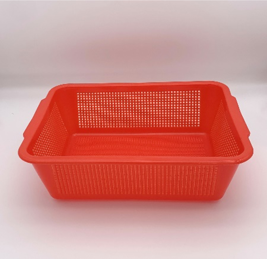 CHEFCO,RD680, 60cm/23.6"L Red Plastic Rectangular Vegetable Wash Baskets (Fine Grid) - Chefcoca