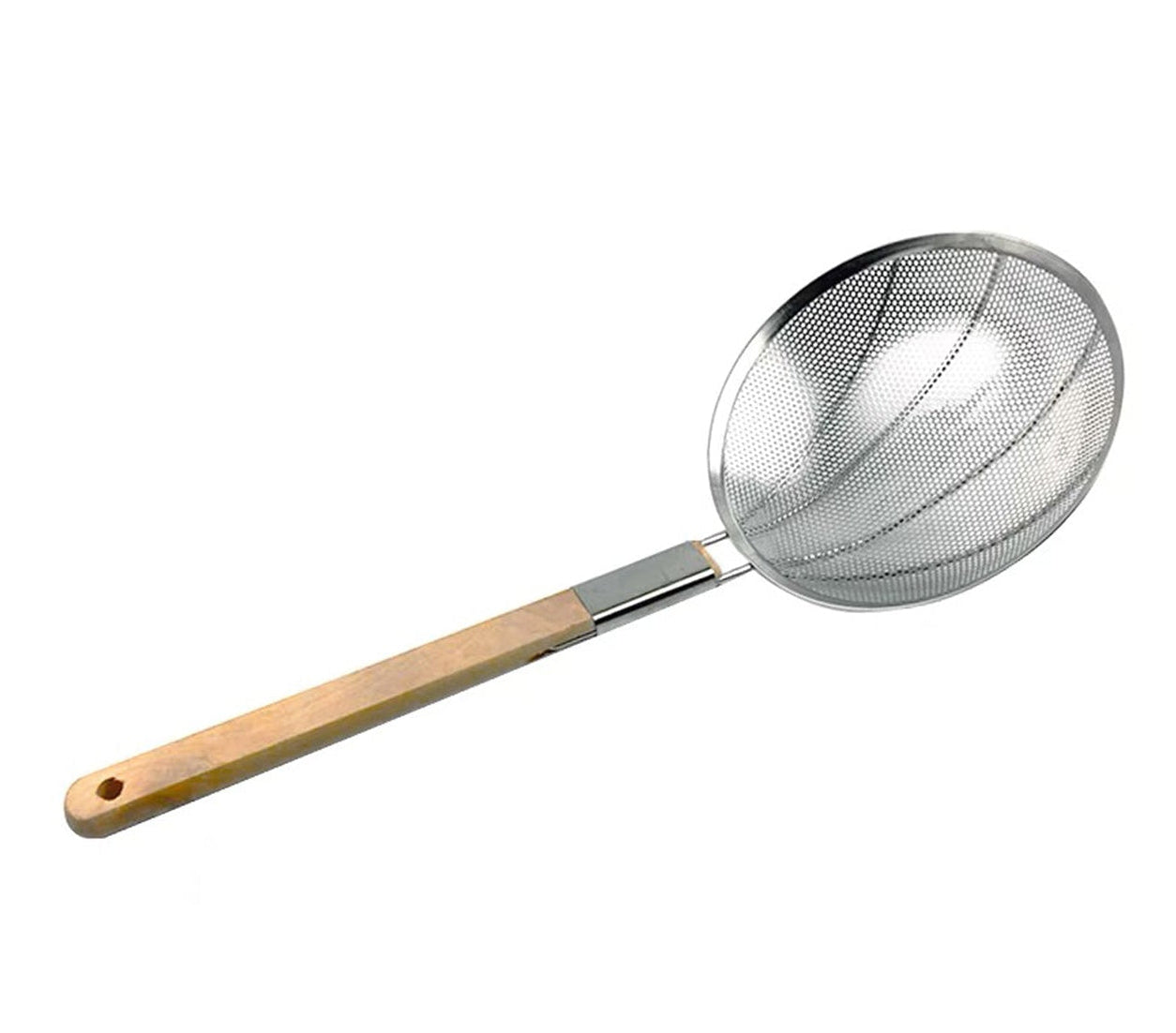 CHEFCO,SSH-31, Stainless Steel Reinforced Round Skimmer with Wooden Handle-31cm/12.2“ Dia - Chefcoca