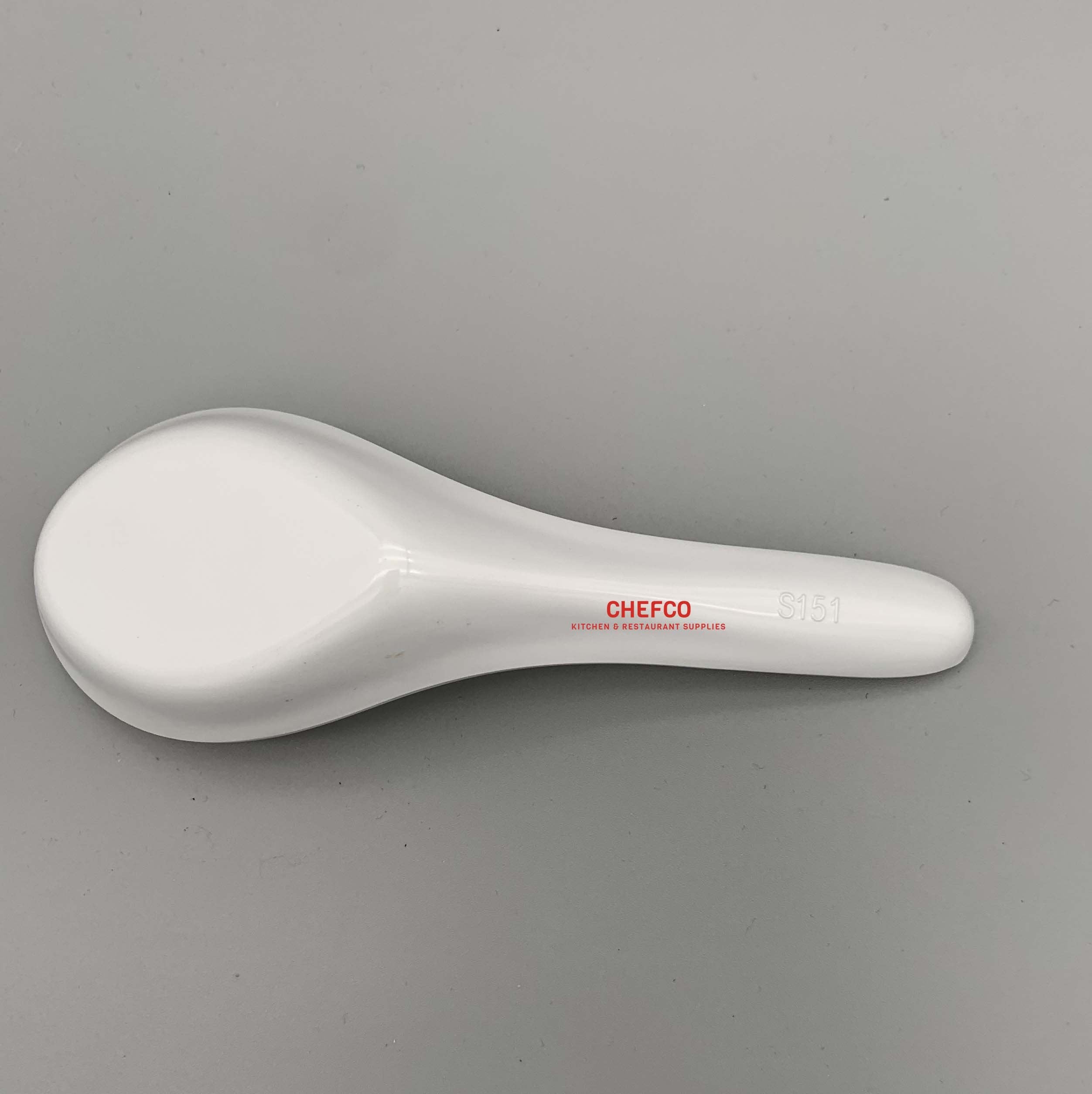 CHEFCO, White Melamine Soup Spoon (S151) x 12 pcs - Chefcoca