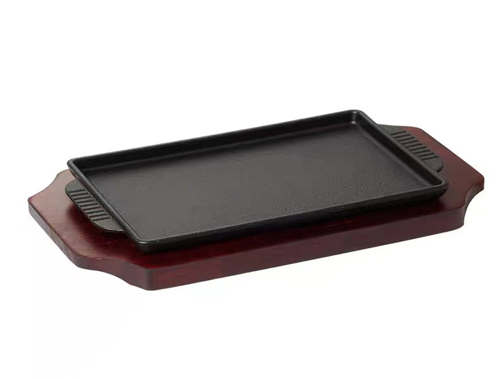 Cast Iron BBQ griddle plate hot plate pan large grill camping pan (CISP-106) - Chefcoca