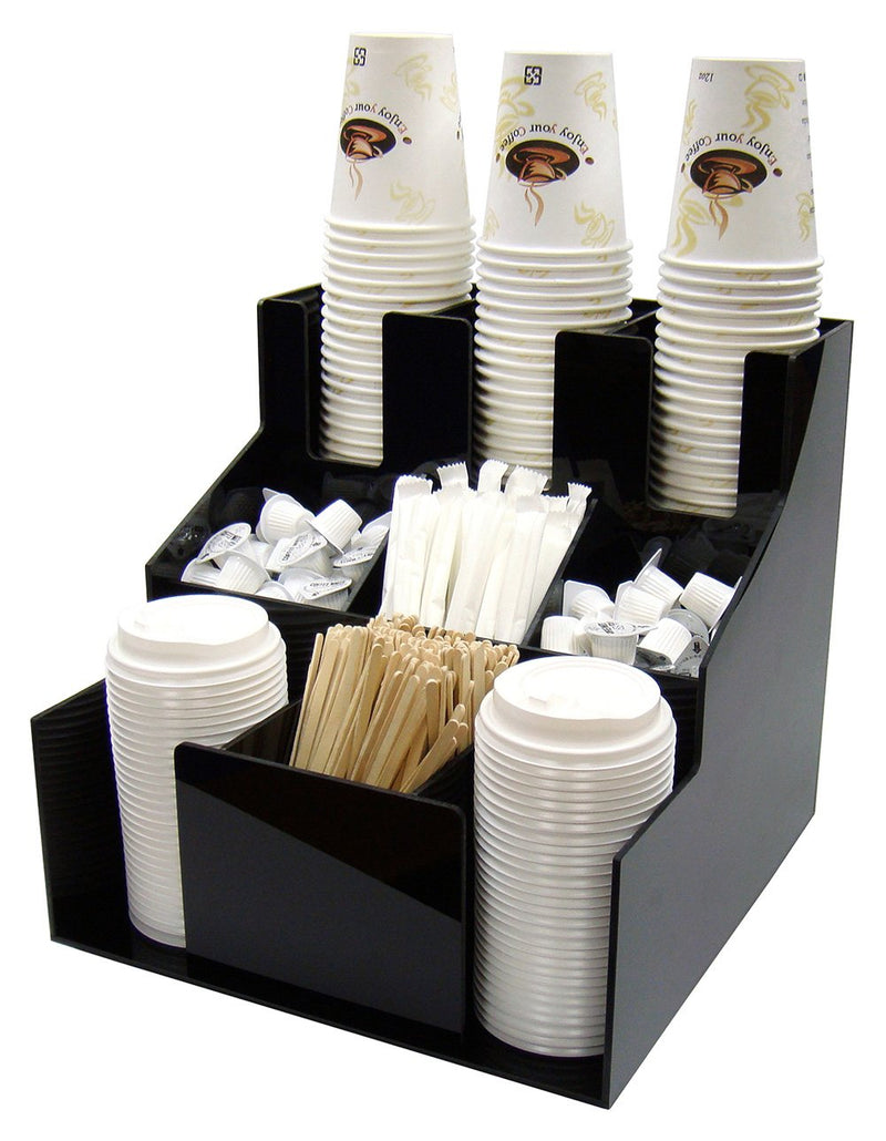 Cup & Lid Organizer with 3 Tiers & 3 Stacks