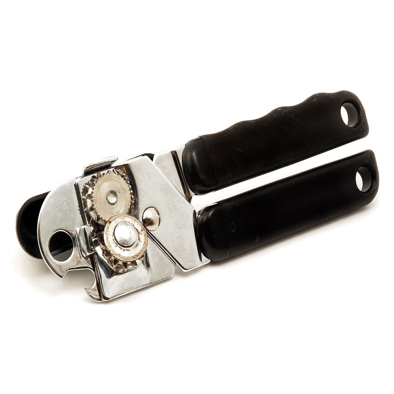Twist & Out Can Opener. 7.25"L Portable, Black Coated Handle