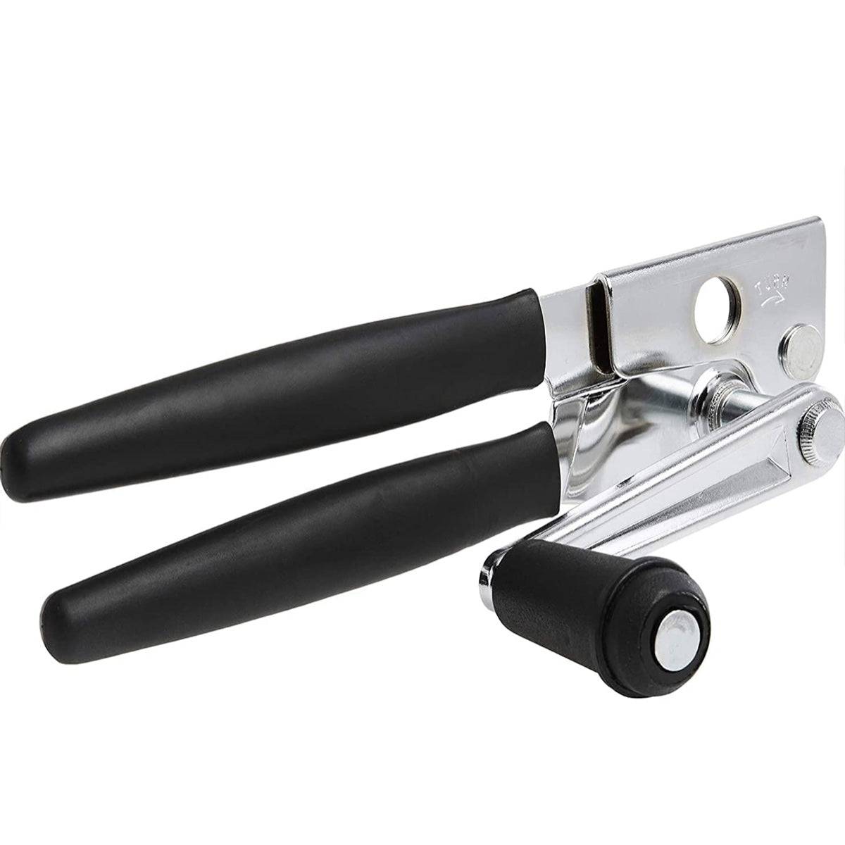 Twist & Out Can Opener. 8 3/4"L With Large Crank Handle, Black Coated Handle - Chefcoca