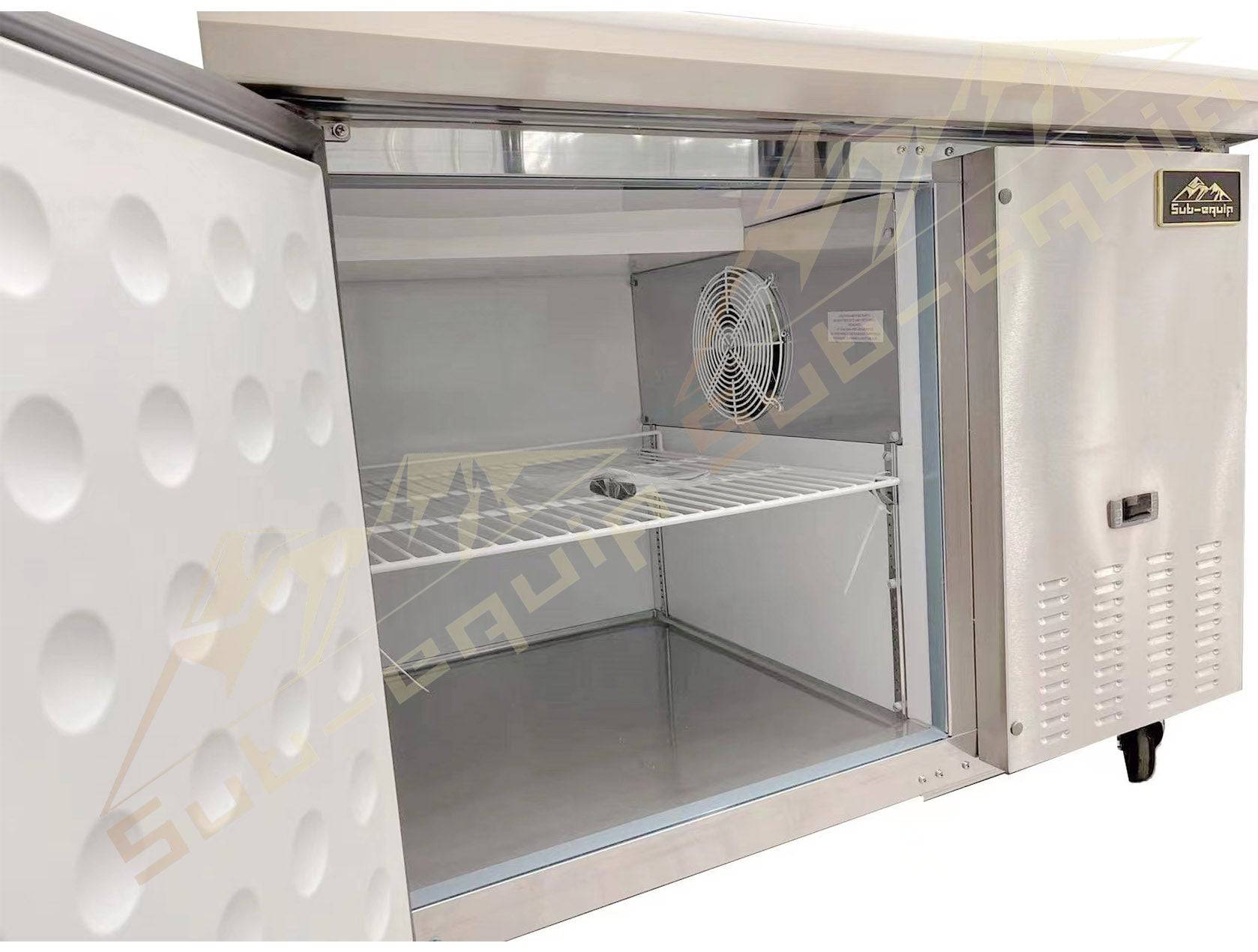 48" 1 Door Refrigerated Pizza Prep Table (47.4" x 32.3" x 1.3") - Chefcoca