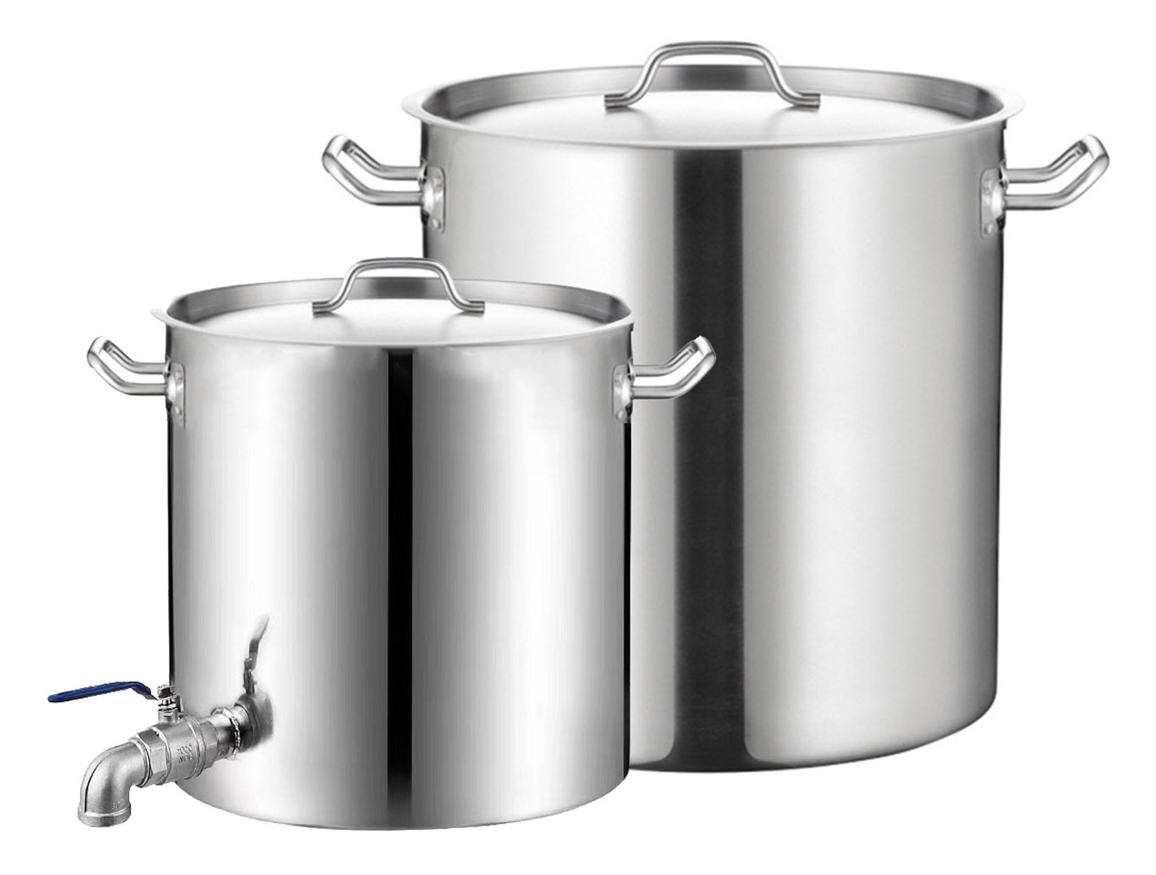 Sub-equip,SPWL-6050F, Heavy-Duty Stainless Steel Stock Pot with Spigot (23.62"Dia x 19.69"H/60cm Dia x 50cmH) - Chefcoca