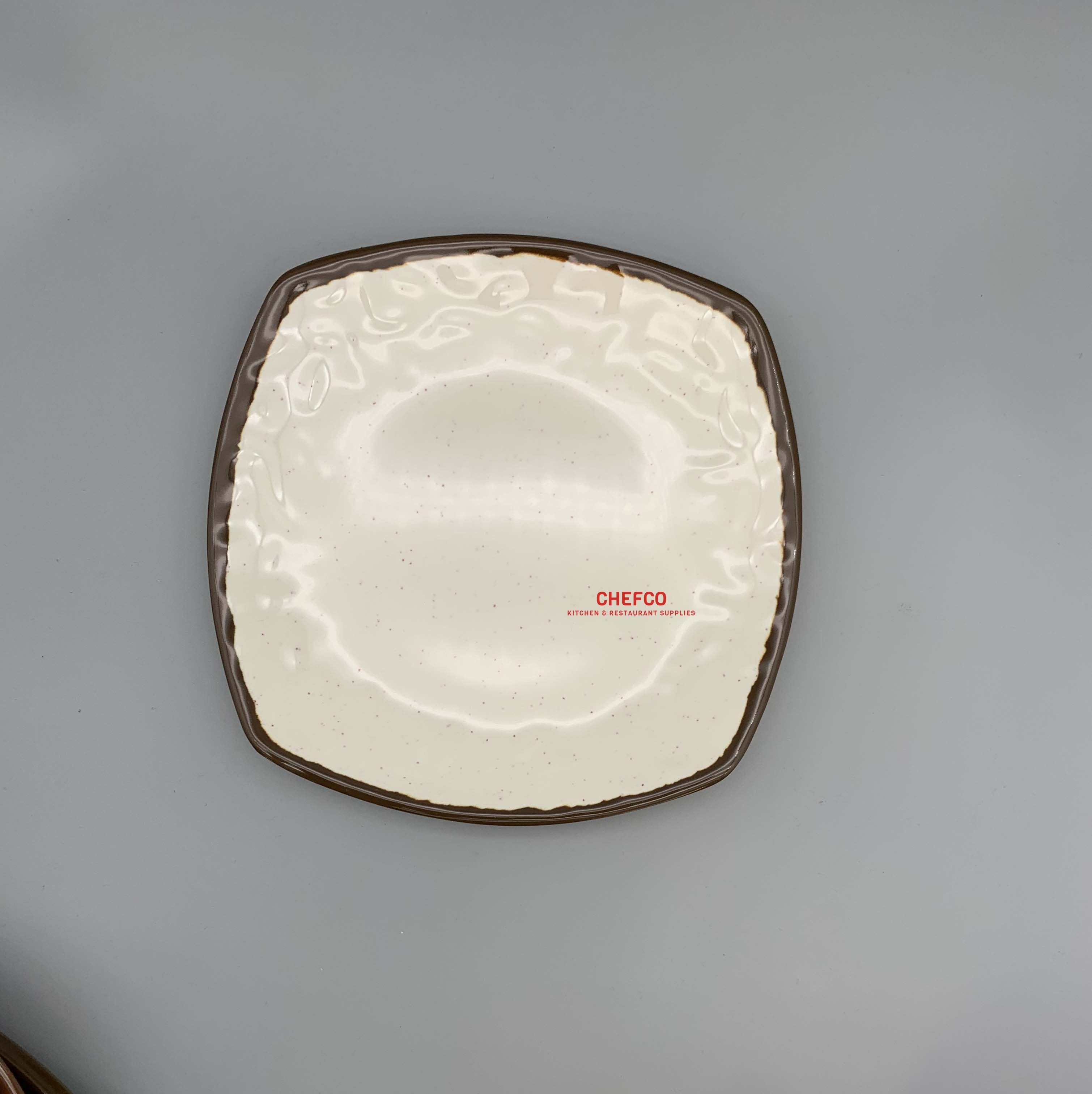 Two Toned Beige Square Melamine Plate (D3109K)) - Chefcoca