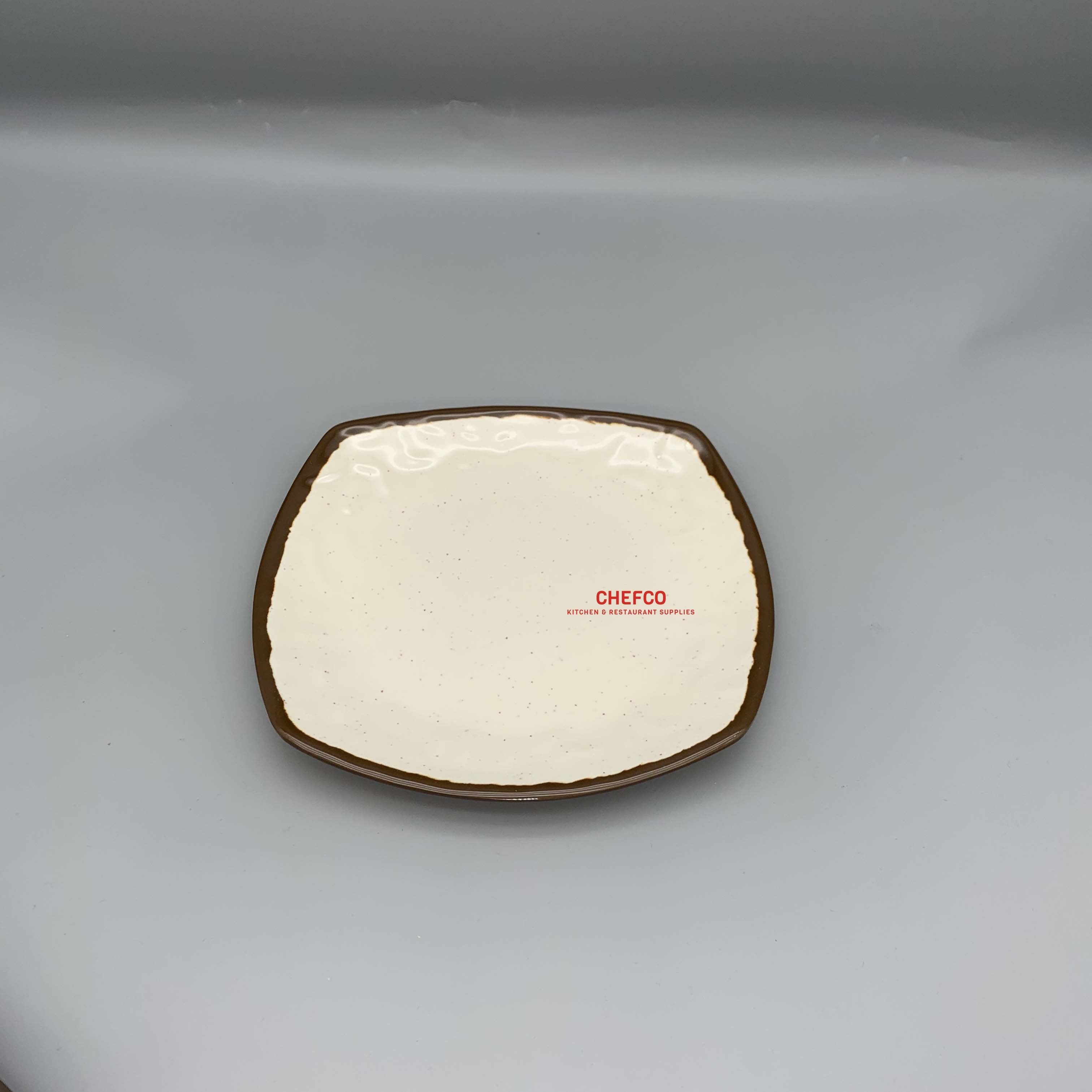 Two Toned Beige Square Melamine Plate (D3109K)) - Chefcoca