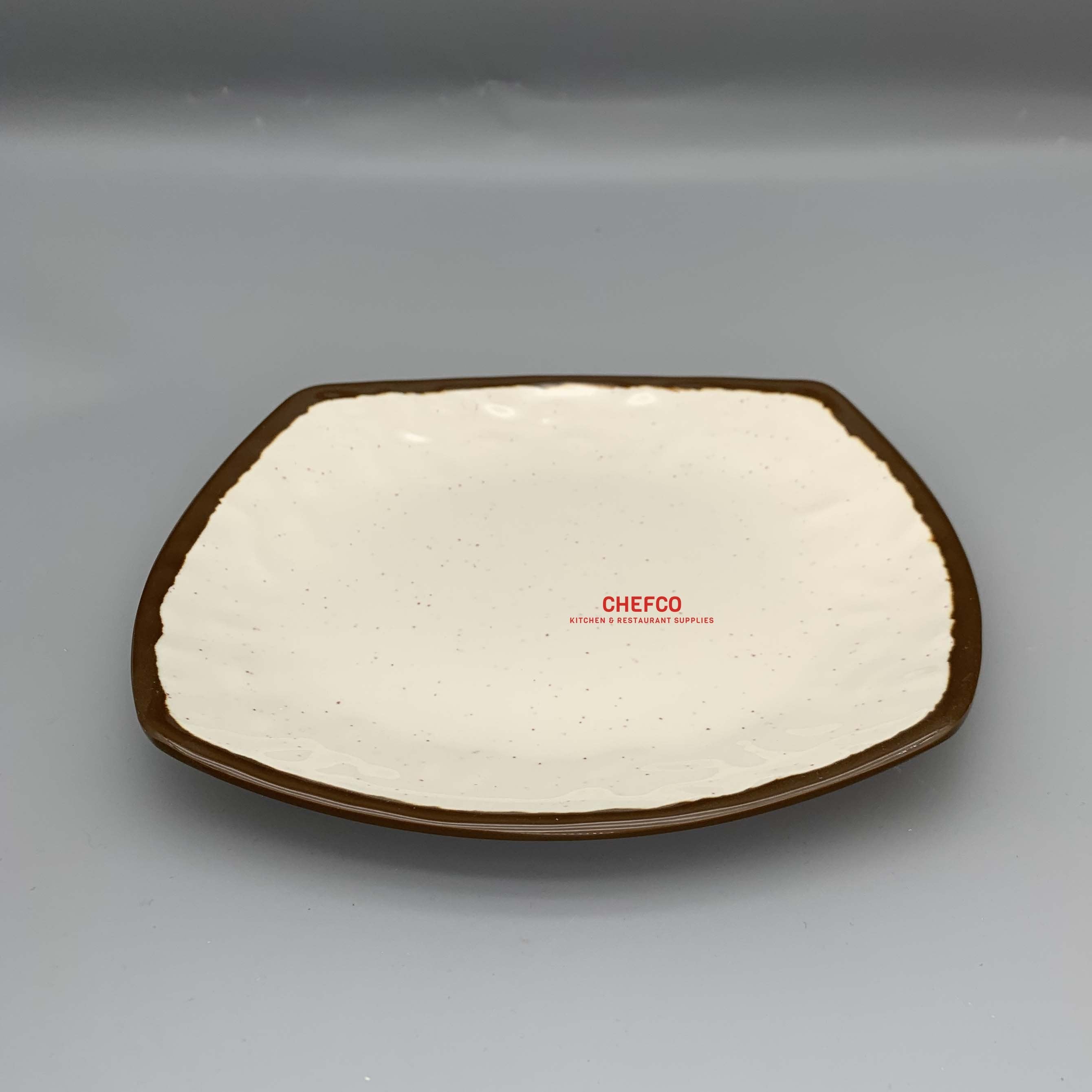 Two Toned Beige Square Melamine Plate (D3109K)) - Chefcoca